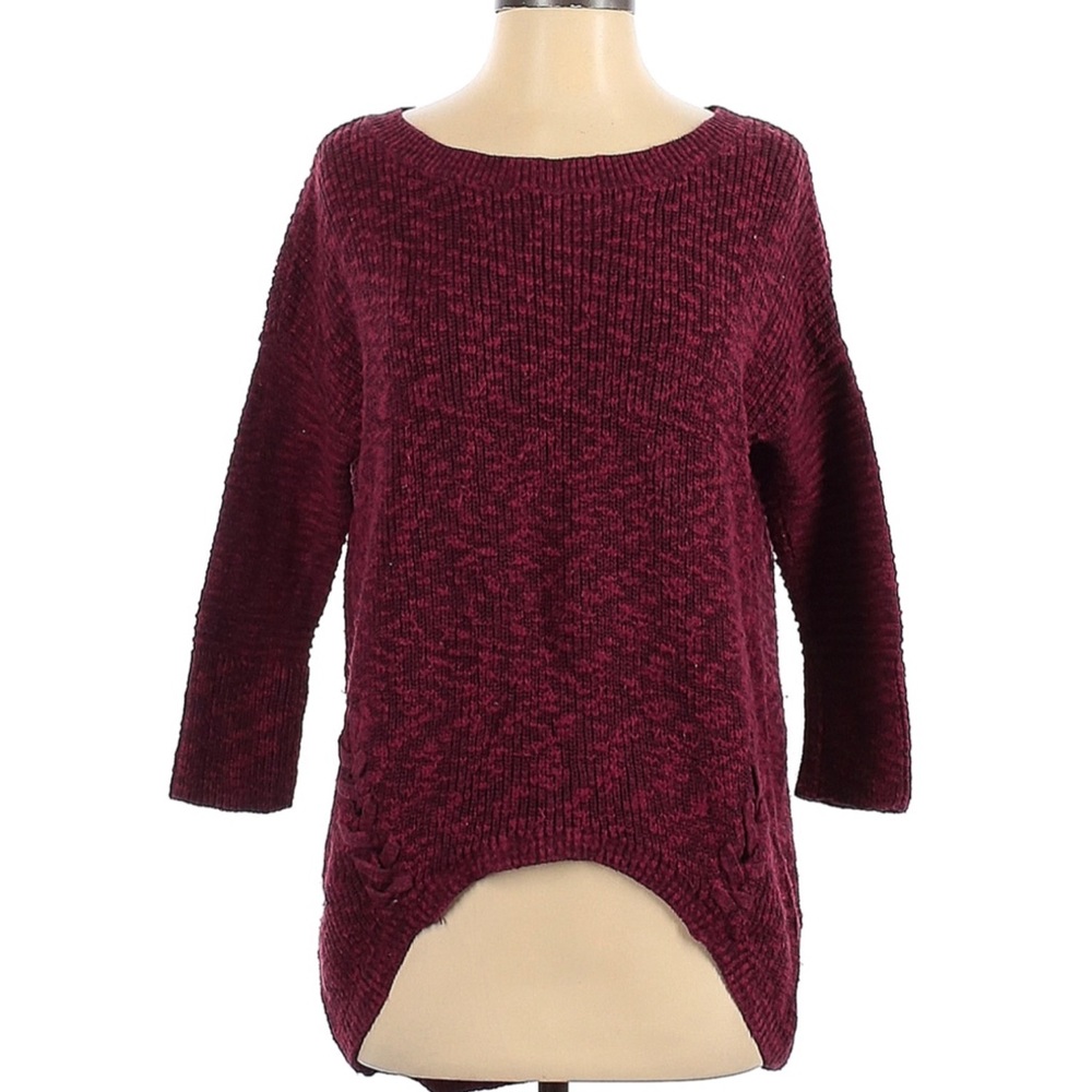 Express 100% Cotton Pullover Sweater Burgundy Size M